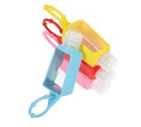 LOLIPPYY 4pcs Leak Travel Bottles with Sleeve Portable Refillable Liquid Containers for Toiletries Lightweight Hand Bottles with Hook for Backpack and Gym Bag Random Color