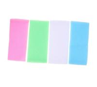 LOLIPPYY 4pcs Long Nylon Exfoliating Back Scrubber Towels Soft Body Washcloths for Shower Bath Portable Dual-color for Easy Dead Skin Removal and Full Body Cleansing