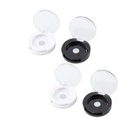 LOLIPPYY 4Pcs Magnetic Single Color Eyeshadow Boxes Empty Cosmetic Subpackaging Containers White and Black for Blush Powder Foundation Organizing and Travel Use