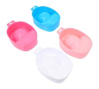 LOLIPPYY 4pcs Manicure Soak Bowls Nail Art Supplies Square Single-layer Nail Polish Remover Bowls for Professional Spa Home Use in Pink Blue White and Rose