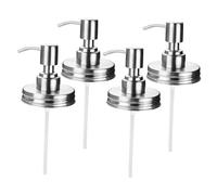 LOLIPPYY 4Pcs Mason Jar Lid Pump Replacement for Jars Stainless Steel Soap Dispenser Pumps for Kitchen and Bathroom Lotion Bottles Compact and Design