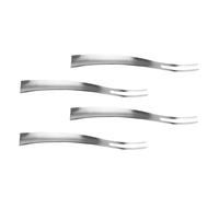 LOLIPPYY 4pcs Matte Stainless Steel Two-Tine Fruit Forks Dessert Serving Forks for Weddings Parties and Restaurants Compact Lightweight Cake with Firm Grip for Adults