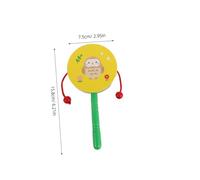 LOLIPPYY 4pcs Montessori Wooden Spin Drum Set with Lion and Owl Designs Gentle Rattle Sound Early Learning Musical for Boy Girl and Interactive Animal Percussion Instruments