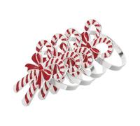 LOLIPPYY 4pcs Napkin Buckle Napkins LED Gold Christmas Metallic Description Hoop Buckle Holder Bands Rustic Decor Candy Cone Rings Material Elegant Cane Bow Silver Xmas Holiday Alloy