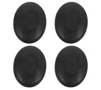 LOLIPPYY 4pcs Natural Basalt Hot Massage Stones 9x7cm Black Curved Spa Heated Stones for Relaxation Therapy Foot Neck Shoulder Heat Massage for Home and Beauty Salon Use