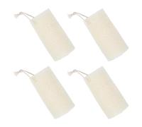 LOLIPPYY 4pcs Natural Loofah Shower Puff Body Scrubber Exfoliating Bath Sponge with Rope, 15cm Long x 5.5-8cm Diameter, Eco-Friendly Bath Loofahs for Men and Women Shower Use