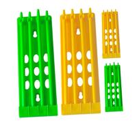 LOLIPPYY 4pcs Pigeon Leg Band Stand Numbered Ring Holder Rack for Poultry Identification Space-saving Design with Vibrant Yellow and Green Colors for Easy Organization and Management