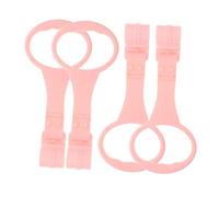 LOLIPPYY 4pcs Portable Crib Pull Rings Lightweight Stand Up Pull Handles Walking Aid for Confidence Building and Bed Safety Training Easy Grip Pink