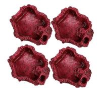 LOLIPPYY 4Pcs Resin Reptile Feeding and Water Bowls Anti-spill Design Non-slip Small Animal Food Dishes Suitable for Lizards Tortoises Geckos and Bearded Dragons