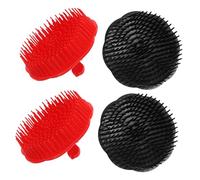 LOLIPPYY 4pcs Round Hair Shampoo Brush Soft Plastic Scalp Massagers for Gentle Scalp Massage and Detangling Portable Manual Care Brushes for Relaxation and Hair Exfoliation