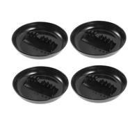 LOLIPPYY 4pcs Round Plastic Ashtray with Cigarette Slots Impact Resistant Outdoor Ashtray Holder Stable Base for Indoor Home Office Patio Smoking Areas