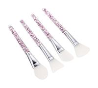 LOLIPPYY 4pcs Silicone Face Mask Brush Set Purple-white Spatula, Fan, Tongue Blade Heads, Facial Mask Applicator Tools for Skincare and Diy Beauty Routine