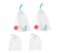 LOLIPPYY 4pcs Soap Foaming Net Bags for Facial and Body Cleansing Dual-purpose Solid-liquid Use Comfortable Texture with Hanging Efficient Bubble Maker for Handmade and Household Soaps