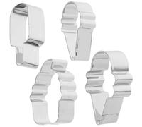 LOLIPPYY 4pcs Stainless Steel Cookie Cutting Mold DIY Biscuit Fondant Cutters for Baking Creative Ice Cream Popsicle Cake Shapes Reusable Food-Grade Tool