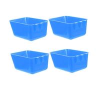 LOLIPPYY 4pcs Thickened Hanging Bird Cage Feeder Cups Lightweight Rabbit Water Bowls Easy to Install Small Animal Food and Water Bowls for Chickens Birds and Rabbits Blue