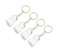 LOLIPPYY 4pcs Transparent Pet Memorial Box Keychain for Dog Cat Hair Storage Portable Keepsake Capsule for Pet Remembrance Visible Hair Collection Charm for Puppy Kitten Owners