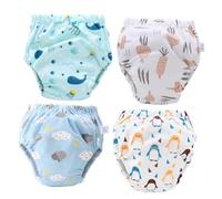 LOLIPPYY 4pcs Washable Training Pants Breathable Diapers Underwater World Blue Star Radish Penguin Patterns Comfortable Learning Pants for Random Color