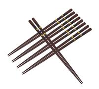 LOLIPPYY 5 Pairs Classic Japanese Style Wood Chopsticks with Pointed Tips and Wind-Themed Storage Box Dishwasher Safe Reusable Cooking Chopsticks for Home and Travel Dining