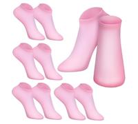 LOLIPPYY 5 Pairs Womens Silicone Gel Socks for Dry Cracked Feet Elastic Fit Foot Protective Socks for Moisturizing and Softening Rough Skin Non Slip Care for Overnight Use