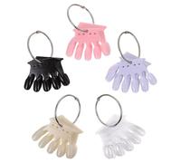 LOLIPPYY 5-pcs Manicure Nail Art Display Boards with Natural White Black and Pink Tips Nail Salon Contrast Cards for Acrylic Tools and Art Presentation
