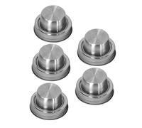 LOLIPPYY 5 Pcs Stainless Steel Cocktail Shaker Lids Seasoning Jar Covers Pepper Flour Spice Shaker Caps for Mason Jars Smooth Edge Safe Grip