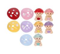 LOLIPPYY 5 Sets Alloy Enamel Mushroom Charm Beads for DIY Jewelry Making Spacer Beads for Necklace Bracelet Earrings Keychain Craft Miniature Charms for Handmade Accessories