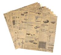 LOLIPPYY 50 Sheets Vintage Craft Greaseproof Baking Paper for Chicken Burger Food Wrapping and Packaging with Retro Pattern Practical Oil-Resistant Kraft Paper for Sandwiches Pastries Fries