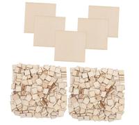 LOLIPPYY 500pcs Square Wooden for DIY Crafts Thick Unfinished Wood Blanks for Engraving Painting Scrapbooking and Home Decor Projects with Natural Rustic Texture