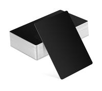 LOLIPPYY 50pcs Black Metal Blank Business Cards Laser Engraving Aluminum DIY Namecards for Professionals Entrepreneurs and Artists