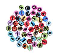 LOLIPPYY 50pcs Glass Eyeball Patches DIY Jewelry Making Gemstone Doll Eyes for Earrings Necklaces Keychains Craft Accessories for Cartoon