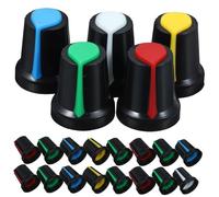 LOLIPPYY 50pcs Guitar Volume Control Knobs Inner Potentiometer Caps Plastic Rotary Replacement for Electric Guitar Bass with Red Yellow White Green Blue