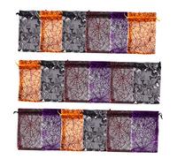 LOLIPPYY 50pcs Halloween Pouches Sturdy Organza Bundle Pockets for Treats Candy and Small Adjustable Party Bags for Trick Treats and Festive Celebrations