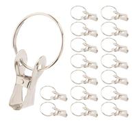 LOLIPPYY 50pcs Heavy-duty Metal Curtain Rings with Clips Anti-fall Drapery Rod Rings for Window Shower and Door Curtains Easy-install Decorative Hanging Clips