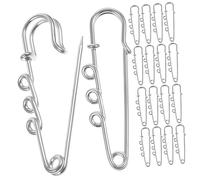LOLIPPYY 50pcs Metal Brooch Pins with Holes for DIY Jewelry Making Safety Pins for Crafts Corsage Badge Holders and Sewing Accessories and Easy to Use