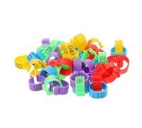 LOLIPPYY 50pcs Poultry Leg Bands Identification Rings for Chickens Ducks Hens Lightweight Plastic Foot Rings for Easy Breed Management and Marking