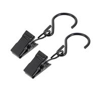 LOLIPPYY 50pcs Sturdy Metal Curtain Clamp Hooks Black S-hook Fixing Accessories for Drapery Lightweight Hanging Clips for Curtains Festival Cards String Lights Suitable for Home Hotel Cafe