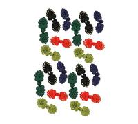 LOLIPPYY 50Pcs Traditional Chinese Knot Buttons for Sewing Handmade Suit Knot Fasteners with Two-Ring Seven-Bead Design Mixed Colors Compact Decorative Cheongsam Ribbon Closures