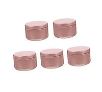 LOLIPPYY 5Pcs Aluminum Jars Round Refillable Containers for Balm Cream Tea Storage Lightweight Portable Travel Cosmetic Tins with Leak-resistant Seal