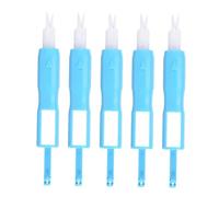 LOLIPPYY 5pcs Automatic Needle Threading Device for Household Sewing Machines Plastic Threader with Metal Tip Easy Self Thread Guide Tool for Hand and Machine Sewing Blue