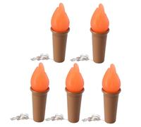 LOLIPPYY 5pcs Battery-Powered Flame-Shaped Cork Lamp Strings Portable LED Bottle Lights with Warm White Bulbs Romantic Decorative Lighting for Home Garden Picnic and Camping