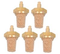 LOLIPPYY 5pcs Brass Fog Machine Filter Nozzle M5 Fitting Bubble Stone Muffler Universal Copper Air Silencer for Stage Fog Machine Oil Tubes and Pneumatic Compressors