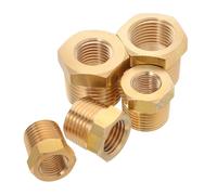 LOLIPPYY 5PCS Brass Hex Reducer Bushings Npt Male to Female Pipe Fittings Assortment - - - - - Thermal Conductive Industrial Fluid Connectors