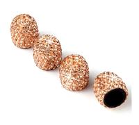 LOLIPPYY 5PCS Car Stem Caps and Ignition Button Ring with Sparkling Rhinestones Tire Dust Caps Protection Decorative Cover for Car Key Start Golden
