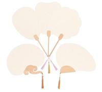 LOLIPPYY 5Pcs Chinese Art Round Fans DIY Handmade Painting for Creative Graffiti Craft Blank Double-Sided Paper Fans for Imagination Development and Interactive Painting Random Color