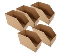 LOLIPPYY 5pcs Corrugated Cardboard Storage Boxes with Topper Opening Sturdy Sorting Bins for Warehouse Display and Moving Easy Assembly Ample Space for Packing and Organizing