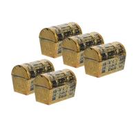 LOLIPPYY 5pcs Miniature Vintage Pirate Treasure Chest Models Small Decorative Boxes for Dollhouse Accessories Party Decor and Jewelry Storage
