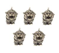 LOLIPPYY 5pcs Retro Brass Tiger Pendants DIY Craft Hanging Decor Keychain Accessories for Adults Smooth Polished Surface Unique Design