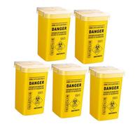 LOLIPPYY 5pcs Sharps Disposal Containers Yellow for Home and Salon Use Sealed Sharps Collection Bin for Needles Blades and Barber Waste Safe and Convenient