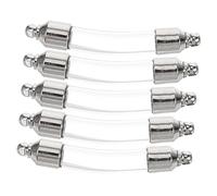 LOLIPPYY 5pcs Small Glass Vial Pendant Bottles 6mm Curved Glass and White Copper Screw Lids, Bottles Suitable for Diy Jewelry and Decoration