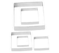 LOLIPPYY 5Pcs Stainless Steel Square Biscuit Molds Baking Cutters for Adults Doughnut Pastry Cookie Cutters Kitchen Tools for Parties Birthdays Christmas